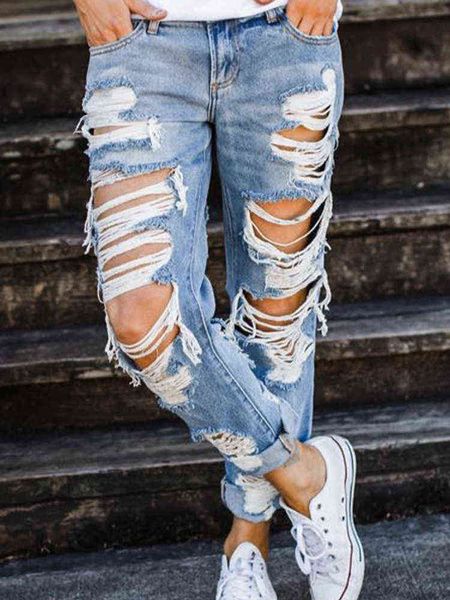 

women jeans 2021 new summer rig pants loose street casual fashion pants women hip hop rig washed blue pants l220726