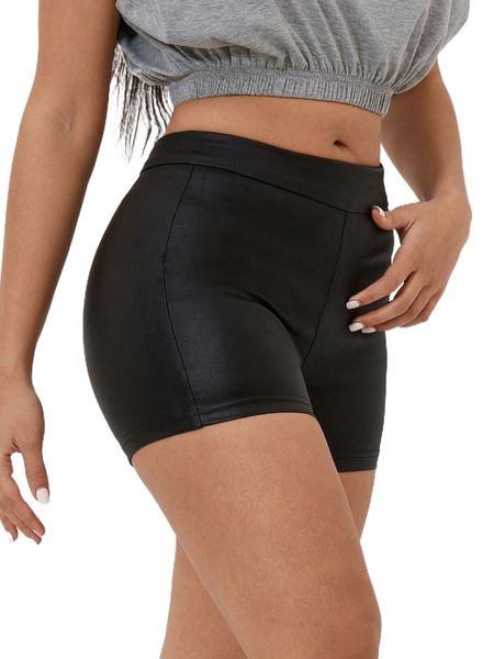 

petite high stretch denim biker shorts n3zd#, White;black