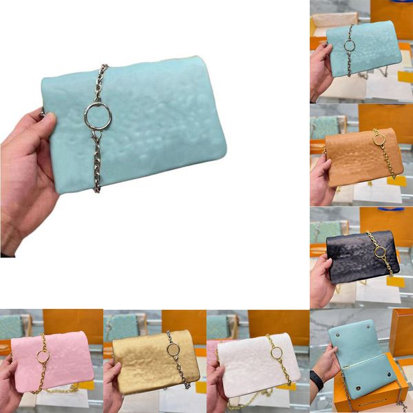 

designer onthego embossing shoulder chain bag clutch flap mini crossbody bags fashion letter brand original hardware hasp square women luxur