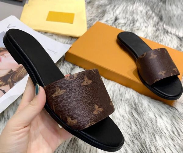 

the latest men desig women flip flops slippers fashion leather slides sandals ladies casual more color shoes, Black