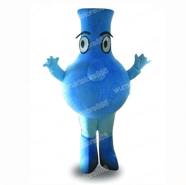 Halloween Blue Bottle Maskottchen Kostüm Top -Qualität Weihnachtspartykleid Cartoon Charakter Anzug Carnival Unisex Erwachsene Outfit