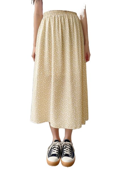 

dazy high waist ditsy floral skirt m7zd#, Black