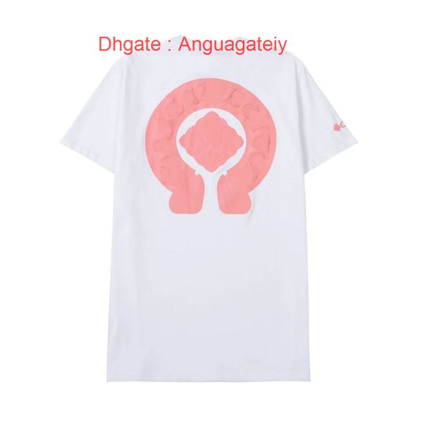 

brand men's classic t shirts ch luxury man t-shirt summer women cross sanskrit tees letter designer tshirts boy loose round neck shirt, White;black