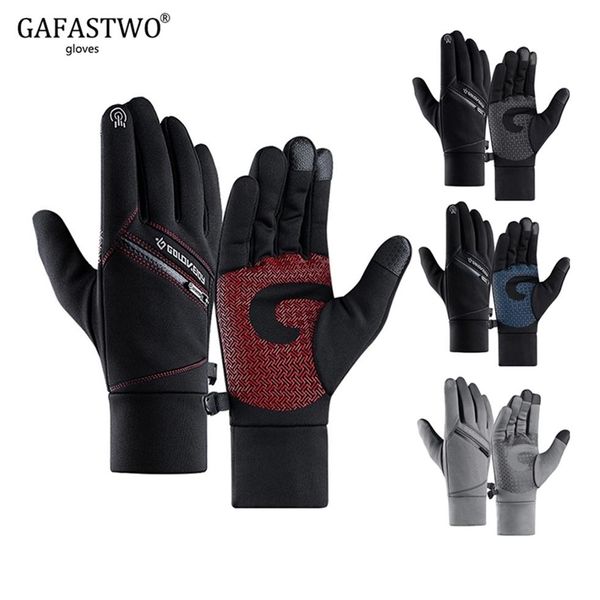 

warm mens winter waterproof ski gloves women fashion no-slip riding outdoor sports zipper pocket ladies gloves touch screen y20011177l, Blue;gray