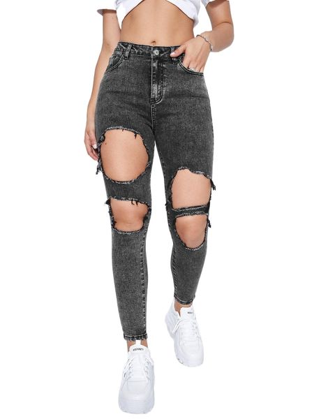 

cut out skinny jeans k0ez#, Blue