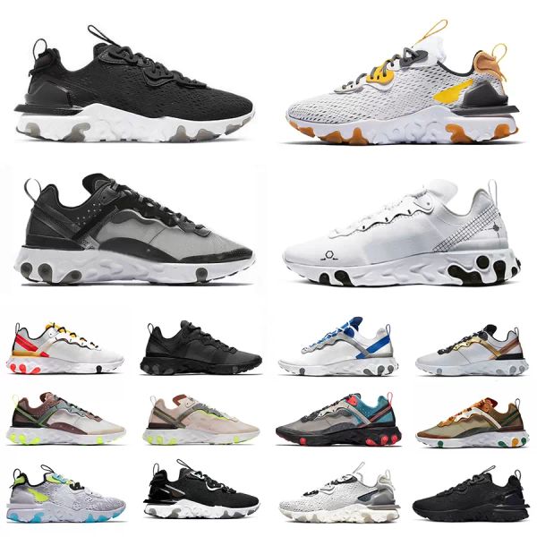 

2022 react vision 87 55 mens running shoes black iridescent white vast grey honeycomb worldwide schematic tour yellow sail 55s 87s men women
