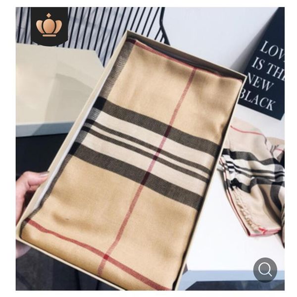 

2020 fashion autumn and winter brand silk scarves timeless classic super long shawl fashion women's soft silk s282m, Blue;gray
