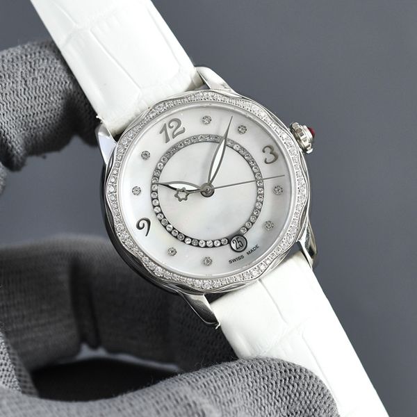 

women's mechanical watch 8215 movement leather band dial design style simple fashion generous waterproof depth 50 meters sapphire watch, Slivery;brown