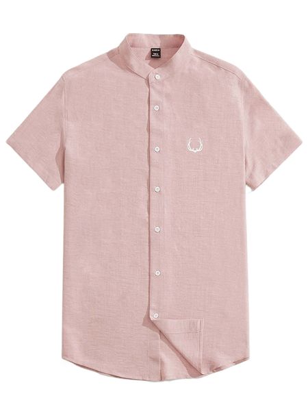 

men antler print shirt k9ls#, White;black