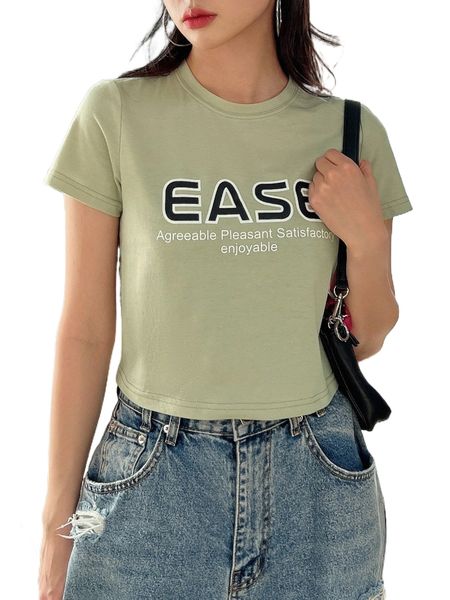 

dazy letter graphic round neck tee m3bj#, White