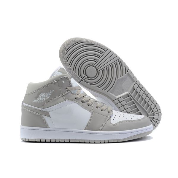 

mid 1 basketball shoes linen light bone white 554724-082 1s for mens womens oreo patent bred stage haze hyper royal mint college grey vintag