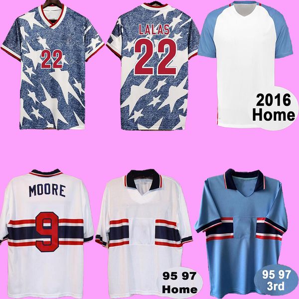 

1994 1997 united states mens retro soccer jerseys lalas sorber perez balboa stewart wegerle moore 2016 home away football shirts, Black;yellow