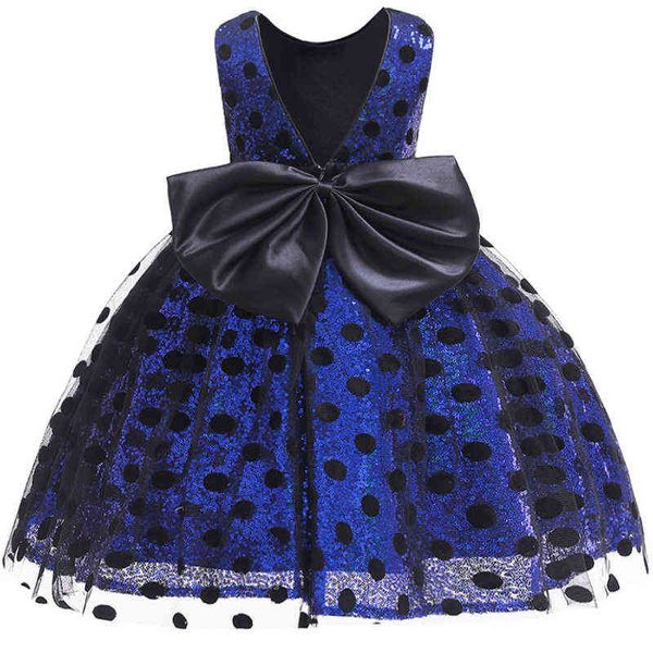 Princess Flower Girl Sequin Dot Big Bow Dress Summer Tub