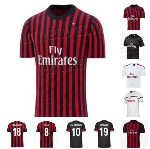 

retro 17 18 19 20 calhanoglu suso mens soccer jerseys 2017 2018 2019 2020 andre silva montolivo bonaventura romagnoli bonucci home football, Black;yellow