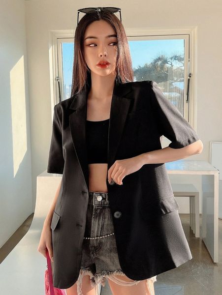 

dazy single breasted flap detail blazer k6bw#, White