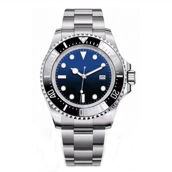 

watches designer automatic mechanical watch big magnifier 44mm stainless steel sapphire male wristwatches waterproof luminous, Silver
