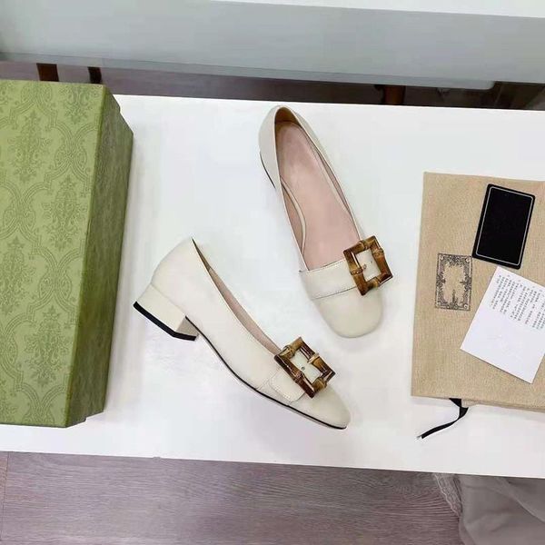

sandals leather bamboo buckle womens shoe 2021 summer and autumn new squares head retro thick heels women single shoes sandals 35-42, Black