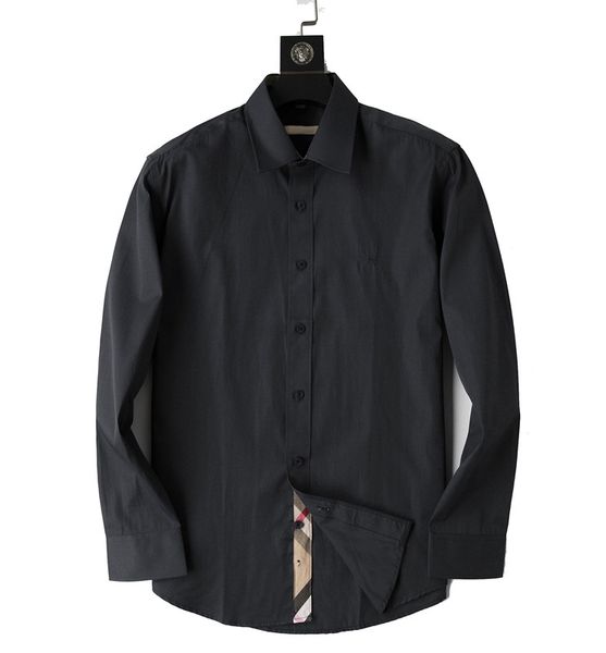 Мужские классические рубашки bberry Мужская дизайнерская рубашка в горошек Осень с длинным рукавом Повседневная мужская одежда Горячий стиль Homme Clothing M-3XL # 05