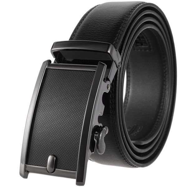 

fashion real leather branded belt for men luxury mens automatic buckle designer men black belts 110-130cm strap, Black;brown
