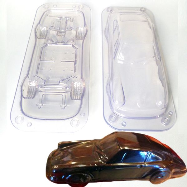 3D Auto geformte Schokoladenform DIY handgemachte Kuchen Süßigkeiten Kunststoff Fahrzeugbau Werkzeug Dekorieren Formen Backform 220601