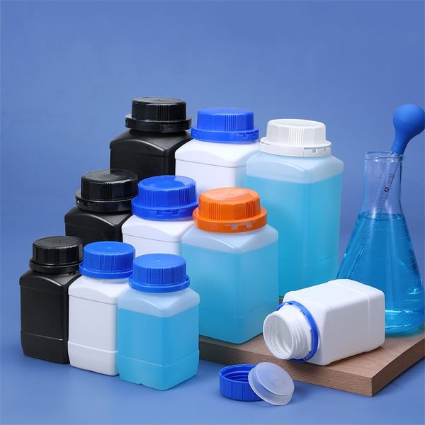 1 l, 500 ml, leere HDPE-Flasche mit Innendeckel, quadratischer Kunststoffbehälter in Lebensmittelqualität für flüssige Lotion 20220607 D3
