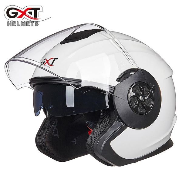 Motorradhelme GXT Helm Batterie Auto Doppellinse Retro Halbsommer Solarwind Vier Jahreszeiten