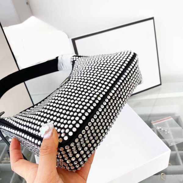 

5a quality women mini nylon bags handbags pink light green black white rhinestone purses designer shoulder crossbody bag multi pochette ys