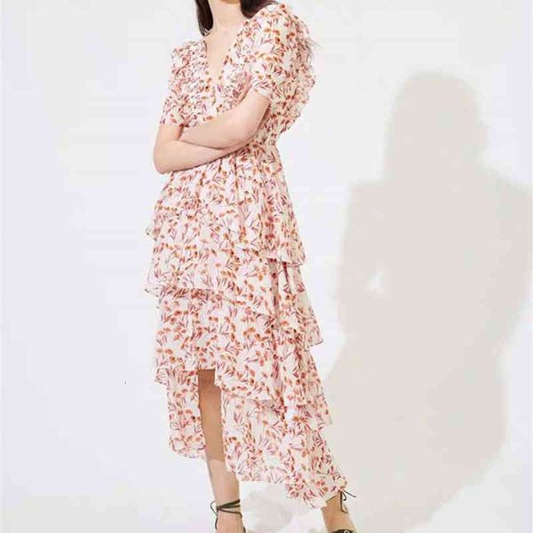 

spring leaf print summer ruffle dress, Black;gray