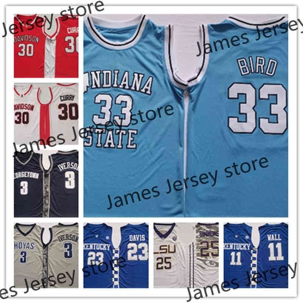 MIT88 College Basketball Trikot 30 Stephen Iverson 33 Ewing Bird 11 John Wall 23 Davis 25 Ben Sim Mons 3 Dwyane Rose