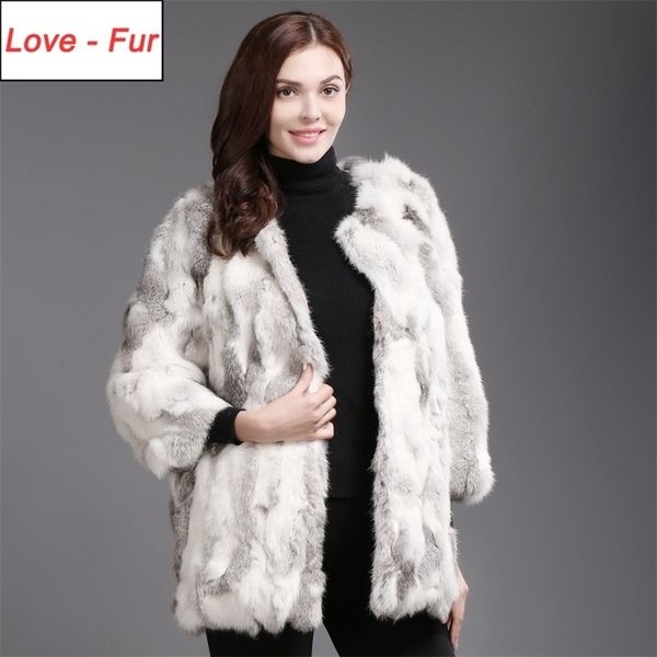 

brand winter women real fur jacket fashion warm soft real fur coat lady 100% natural fur overcoat y201012, Black