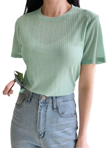 

dazy solid round neck tee a8se#, White