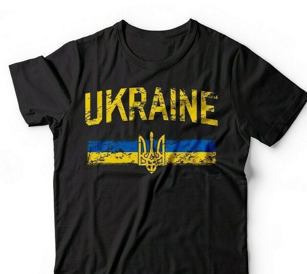 Ukrayna Gurur Vintage Style Ukrayna bayrağı Ukrayna Miras Erkek Kadın Retro Tarz Pamuklu Büyük Boy Tshirt 220704
