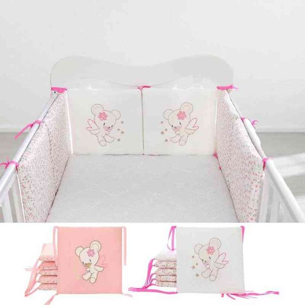 

6pcs baby crib safety guard pad soft cute breathable protector with thick padding machine washable bedding baby care room decor g220421