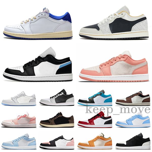 

1 low men trainers basketball shoes bleached coral 1s jumpman sneakers shadow toe aluminum sports mocha beaded diamond shorts mighty swooshe, Black