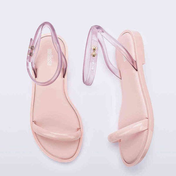 

sandals 2021 melissa women jelly casual beach flip flop female flat sweet summer shoes j0625, Black