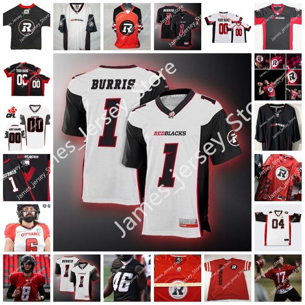 American College Football Wear Custom CFL Ottawa Redblacks Jersey 15 Ryan Davis 84 RJ Harris 88 Shaq Johnson 7 Seantavius Jones 19 Anthony Mahoungou 84 Llevi Noel 60 Da