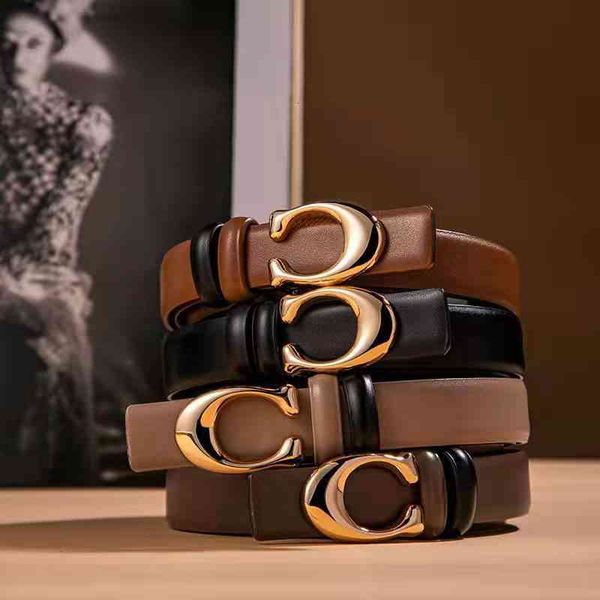

belts double-sided cowhide thin belt small c letter buckle simple fashion versatile sweater women's k70w, Black;brown