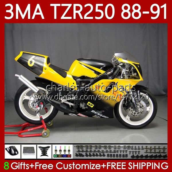 Carrozzeria MOTO per YAMAHA TZR250 TZR 250 TZR-250 R RS RR 1988 1989 1990 1991 Corpo 115No.72 TZR250-R TZR250RR 88-91 YPVS 3MA TZR250R 88 89 90 91 Kit carenatura OEM Giallo nero