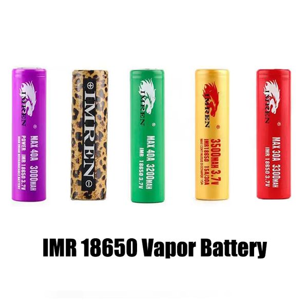 

100% quality imr 18650 battery 3000mah 3300mah 3500mah 3.7v 30a 50a gold leopard print rechargable vape box mod power lithium batteries