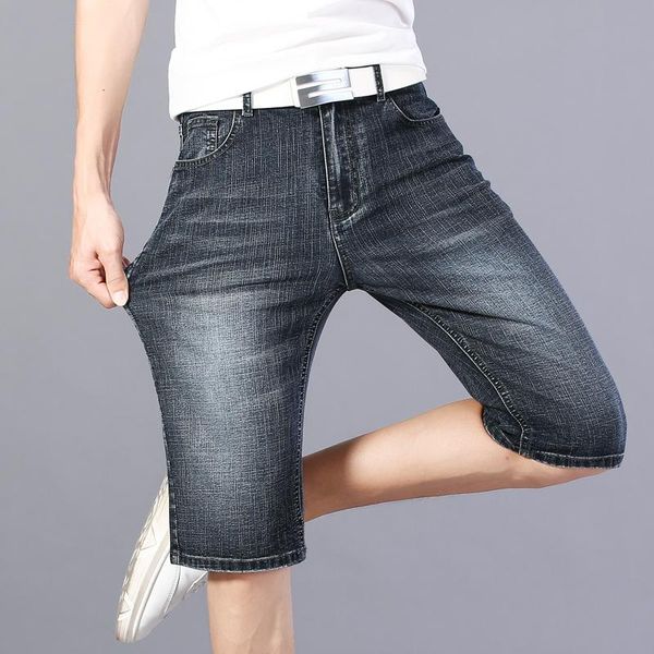 Jeans masculinos 2022 verão negócio denim shorts clássico moda all-match solto casual cinco pontos masculino marca calça curta