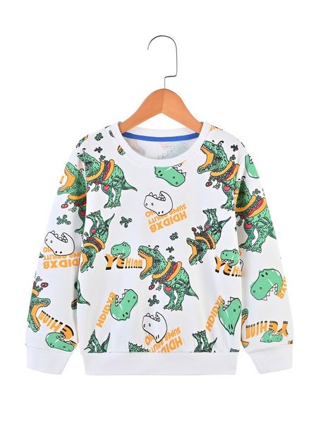 

toddler boys dinosaur and letter graphic sweatshirt she, Black