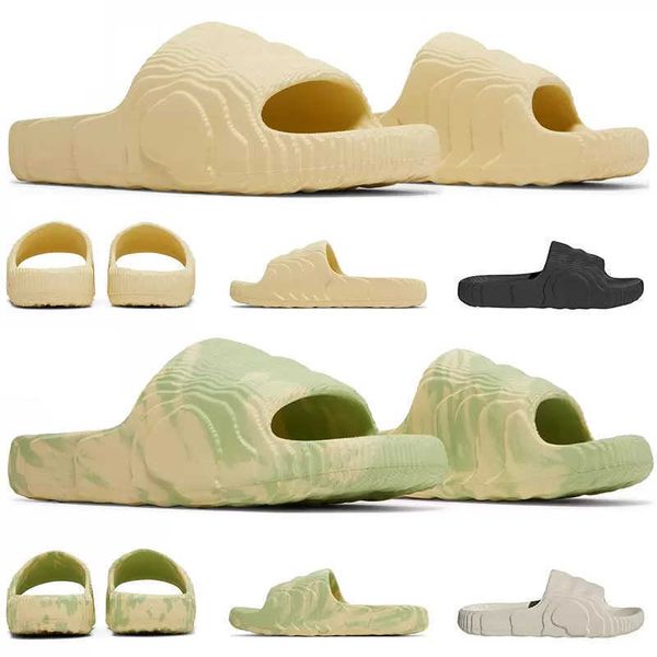 

new adilette 22 slides women mens sandals fashion slides slippers magic lime st black grey desert sand green luxury sumnmer pantoufle