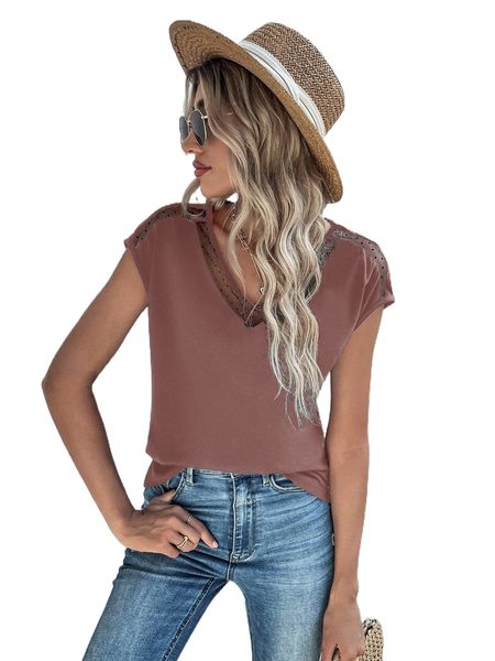 

v-neck sheer mesh insert batwing sleeve n9nu#, White