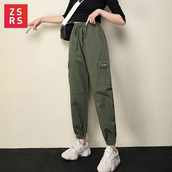 

zsrs women in overalls legs french handsome korean version loose and slim haruns sports pants for autumn y200418, Black;white