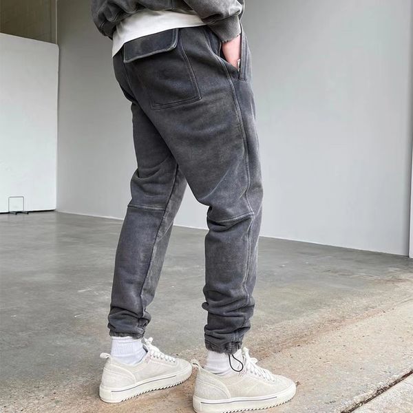 

blank sweatpants vintage grey casual long sweat pants joggers trousers men women hip hop streetwear mg210115, Black