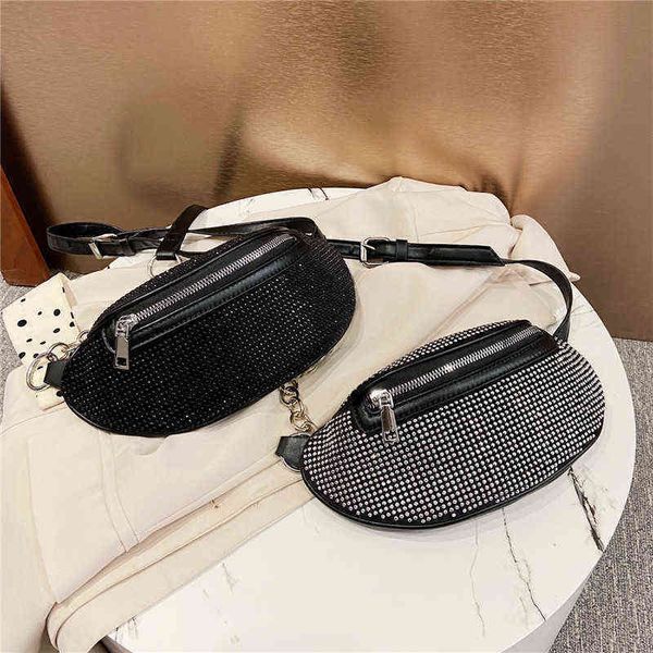 

women's waistbag autumn and winter new style diamond leisure fashion chain full personalized chest bag 220518