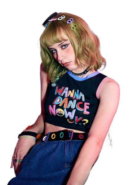 

romwe x emmiliana street life slogan graphic crop tank i2gp#, White