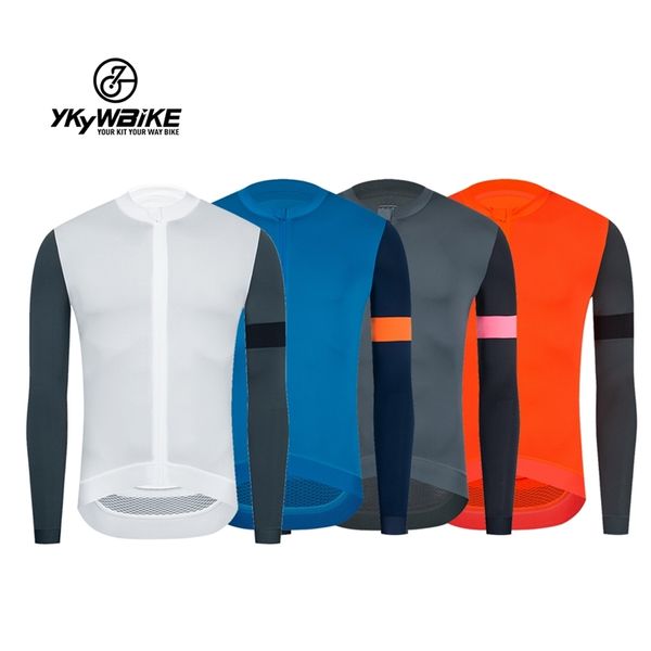 Ykywbike Men Cycling Jersey Mangas compridas Fit Sun Protetive Road Bike Mtb Jerseys Spring outono 220614