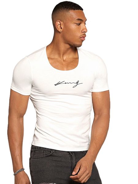 

men letter graphic tee 53xe#, White;black