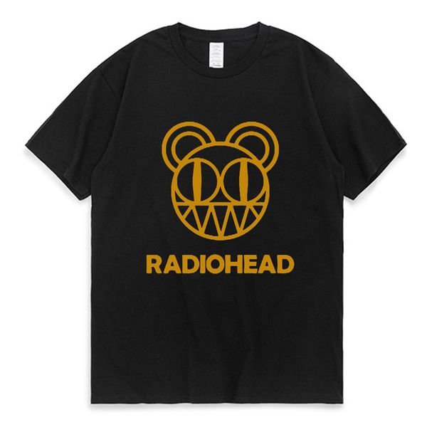 

thom yorke english rock band tees cartoon style radiohead print t shirts short sleeve men women alternative rockindie t-shirt 220708, White;black